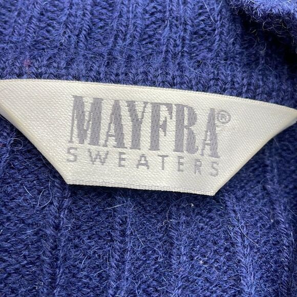 Navy blue patterned zip up mayfra sweaters sweater - Picture 3 of 8